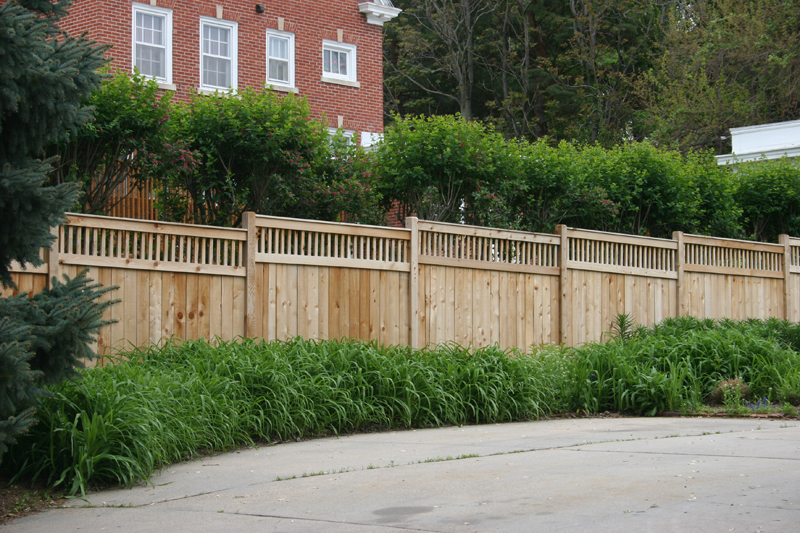 American Fence Company Lincoln, Nebraska - Wood Fencing, 1063 Custom Solid with Accent Top