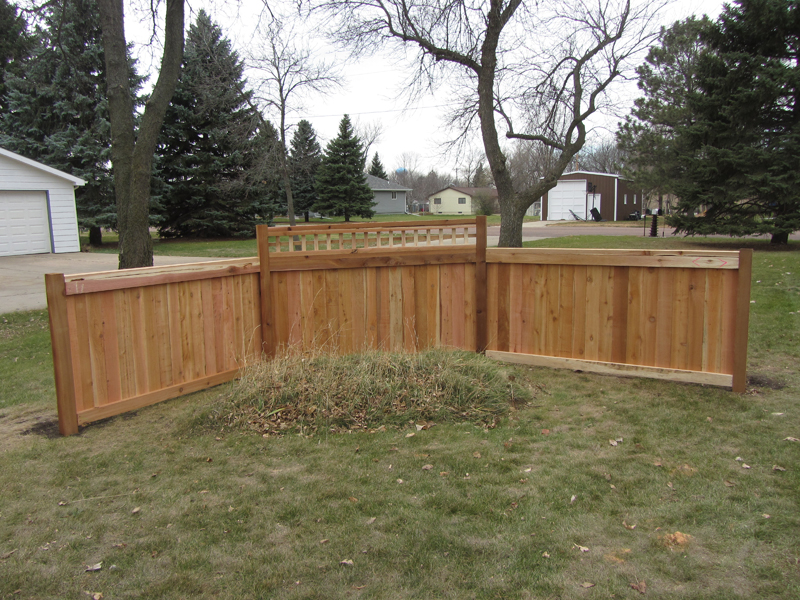 American Fence Company Lincoln, Nebraska - Wood Fencing, Decorative Cedar Privacy with Picket Accent AFC, SD